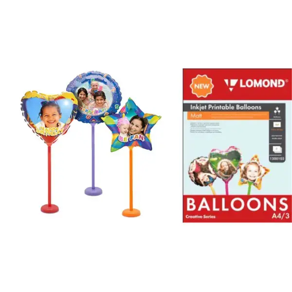 Oro balionai Lomond Inkjet Printable Baloons rašaliniams sp. A4, 3 lapų